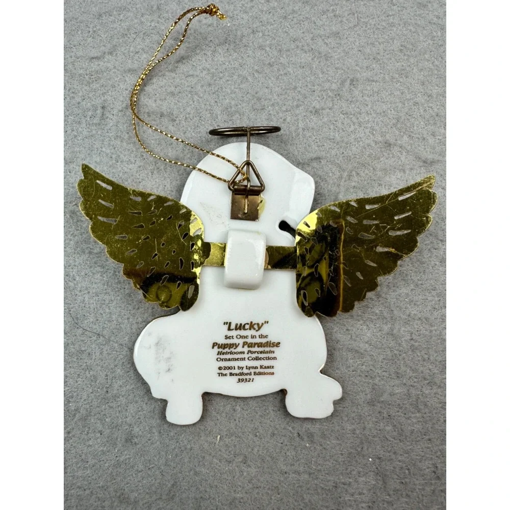 Vtg 2001 Puppy Paradise Ornament from Set 1 Lucky Bradford‎ Editions Lynn Kaatz